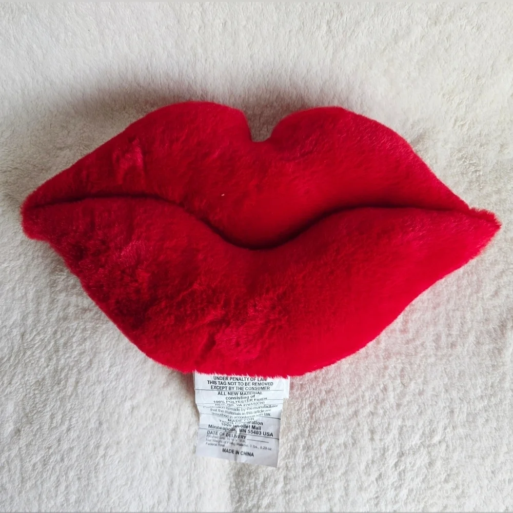NWT Target 2025 Room Essentials Plush Lip Shaped Toss Red pillow, home decor